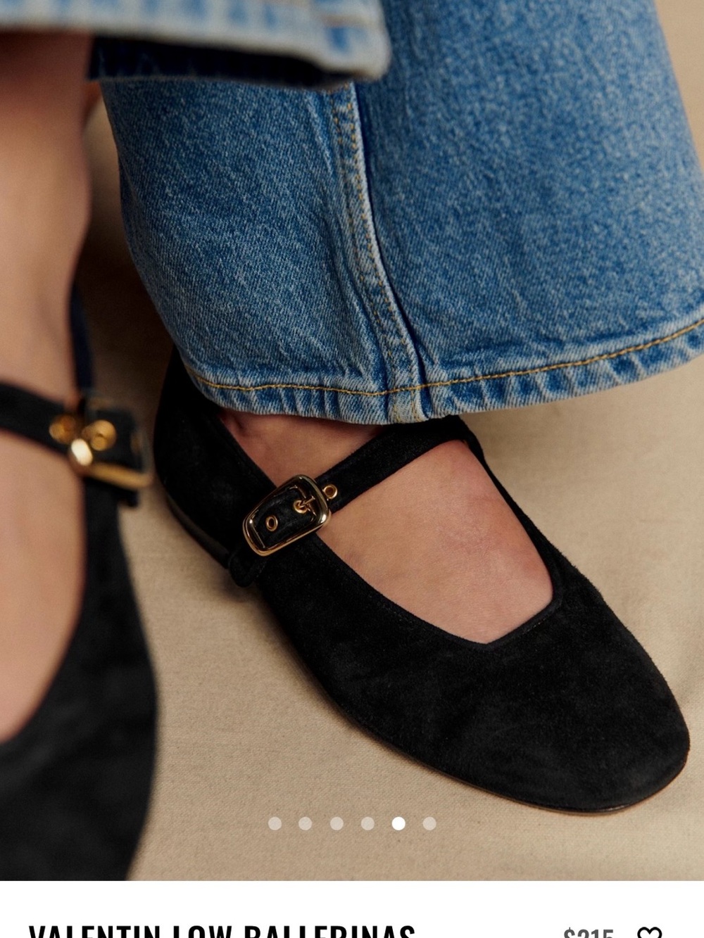 Sezane Black Mary Jane Flats with Gold Buckle - Picture 4 of 14
